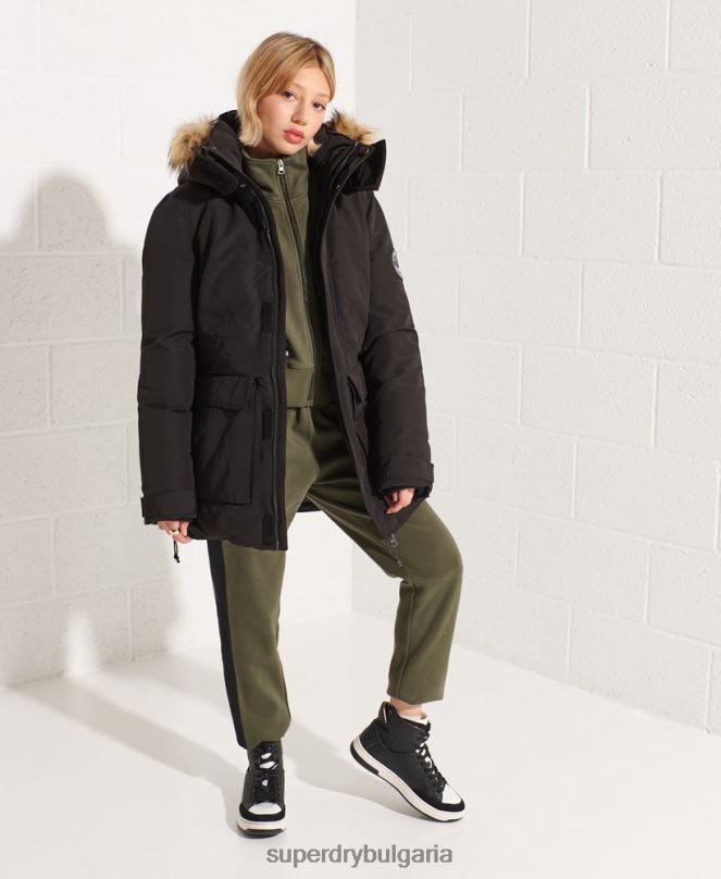 Superdry облекло N00H5537 черен Жени код еверест парка палто