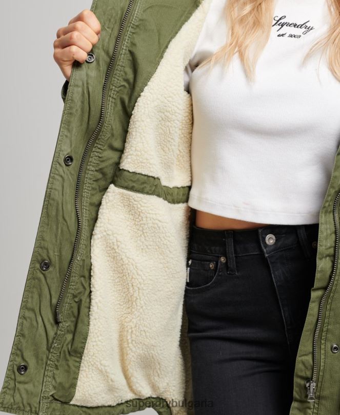 Superdry облекло N00H5538 зелено Жени поле палто парка