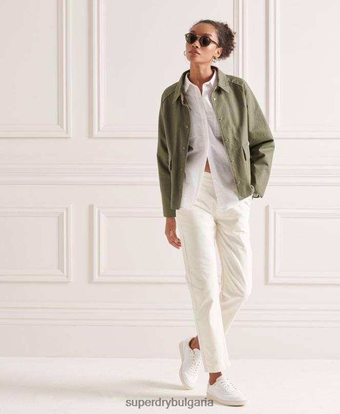 Superdry облекло N00H5539 зелено Жени палто за работа
