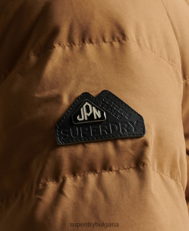 Superdry облекло N00H5547 кафяво Жени палто от микрофибър експедиция с парагади