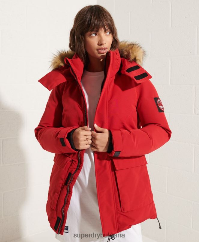 Superdry облекло N00H5589 червен Жени код еверест парка палто