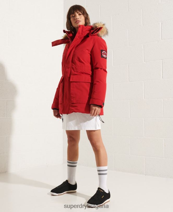Superdry облекло N00H5589 червен Жени код еверест парка палто