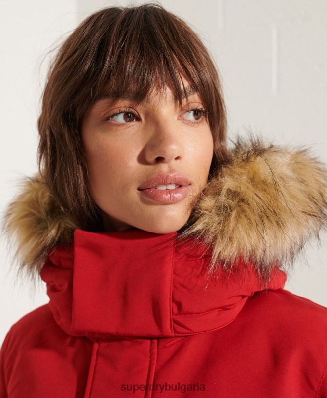 Superdry облекло N00H5589 червен Жени код еверест парка палто