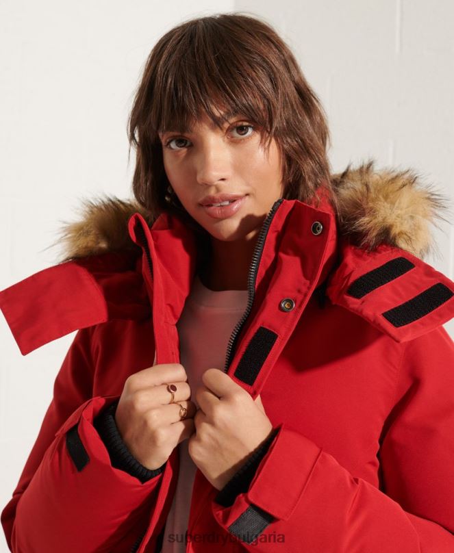 Superdry облекло N00H5589 червен Жени код еверест парка палто