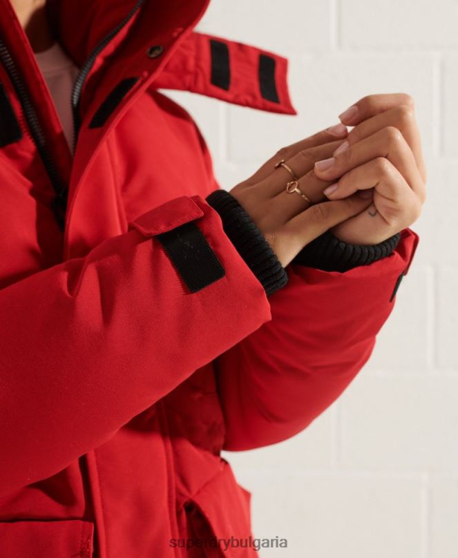 Superdry облекло N00H5589 червен Жени код еверест парка палто
