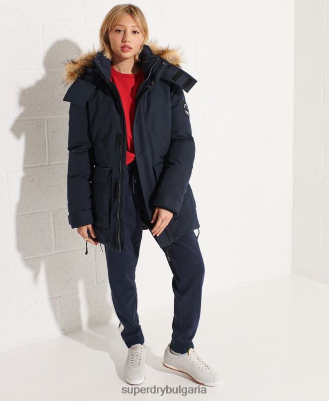 Superdry облекло N00H5590 военноморски флот Жени код еверест парка палто