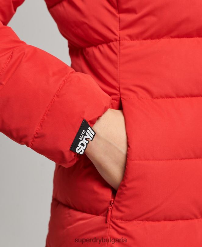 Superdry облекло N00H5591 червен Жени арктично дълго пухено палто
