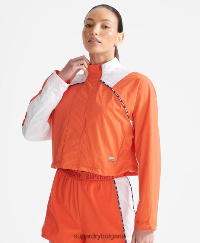 Superdry облекло N00H5594 оранжево Жени изрязано устойчиво на атмосферни влияния палто