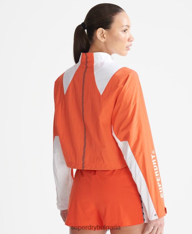 Superdry облекло N00H5594 оранжево Жени изрязано устойчиво на атмосферни влияния палто