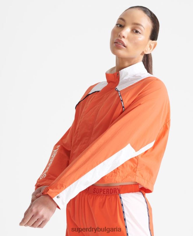 Superdry облекло N00H5594 оранжево Жени изрязано устойчиво на атмосферни влияния палто