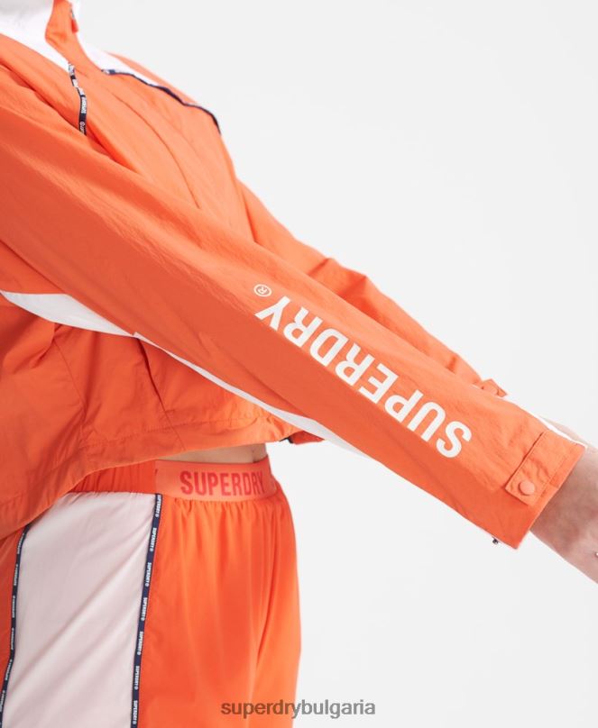 Superdry облекло N00H5594 оранжево Жени изрязано устойчиво на атмосферни влияния палто