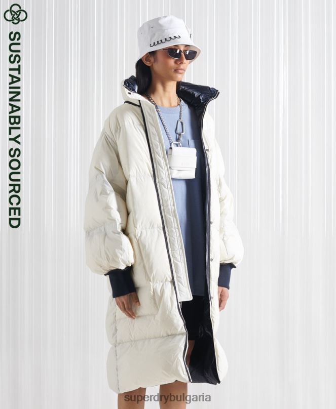 Superdry облекло N00H5627 сметана Жени ограничено издание sdx обръщащо пухено палто