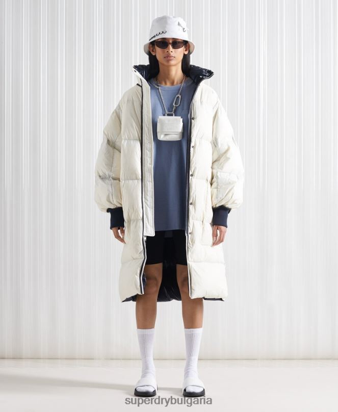 Superdry облекло N00H5627 сметана Жени ограничено издание sdx обръщащо пухено палто
