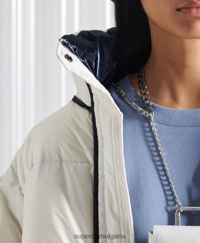 Superdry облекло N00H5627 сметана Жени ограничено издание sdx обръщащо пухено палто