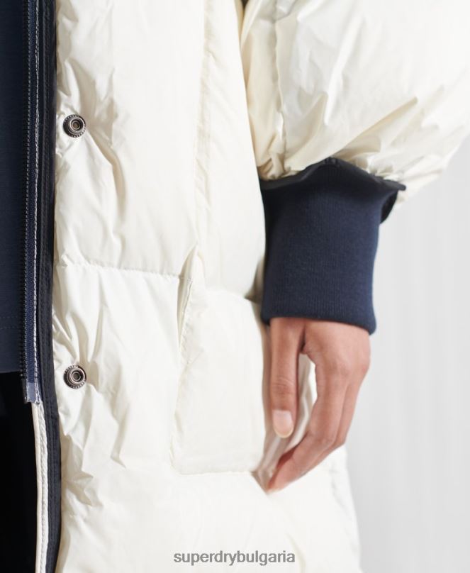 Superdry облекло N00H5627 сметана Жени ограничено издание sdx обръщащо пухено палто