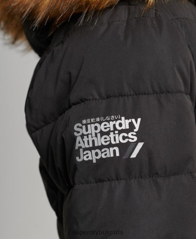 Superdry облекло N00H5638 черен Жени арктично дълго пухено палто