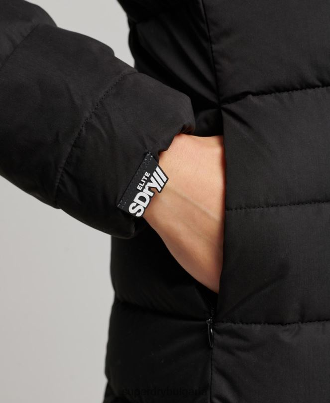 Superdry облекло N00H5638 черен Жени арктично дълго пухено палто