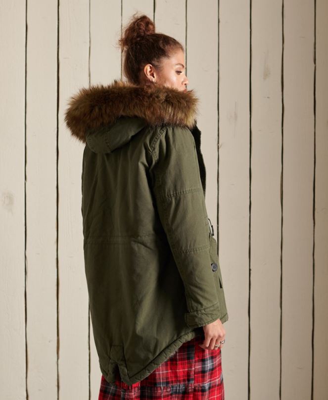 Superdry облекло N00H5639 зелено Жени първокласно военно палто парка