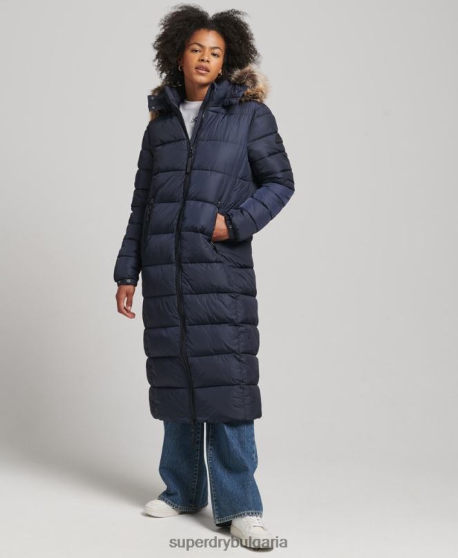Superdry облекло N00H5651 военноморски флот Жени планинско палто fuji с качулка