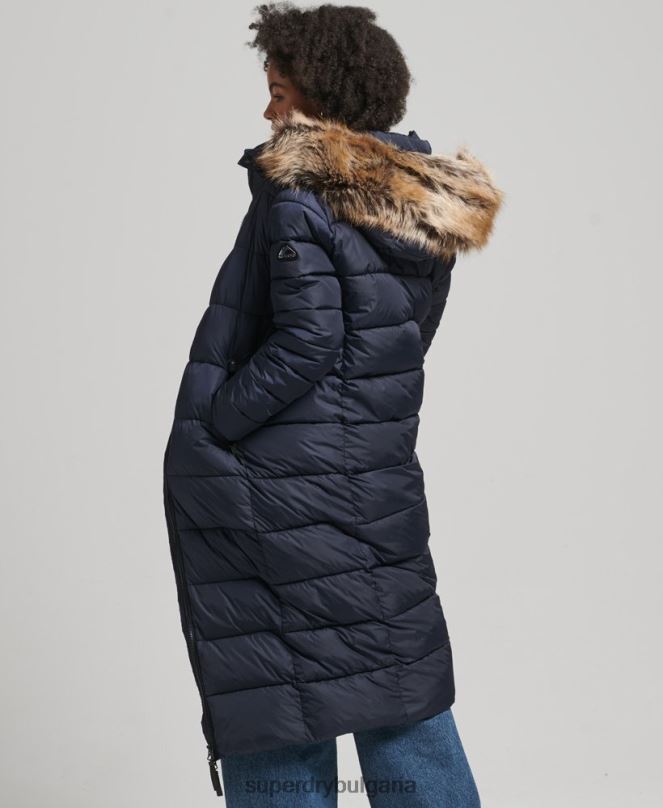 Superdry облекло N00H5651 военноморски флот Жени планинско палто fuji с качулка