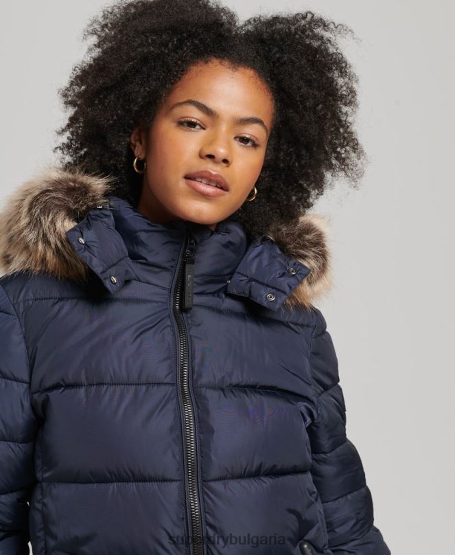 Superdry облекло N00H5651 военноморски флот Жени планинско палто fuji с качулка