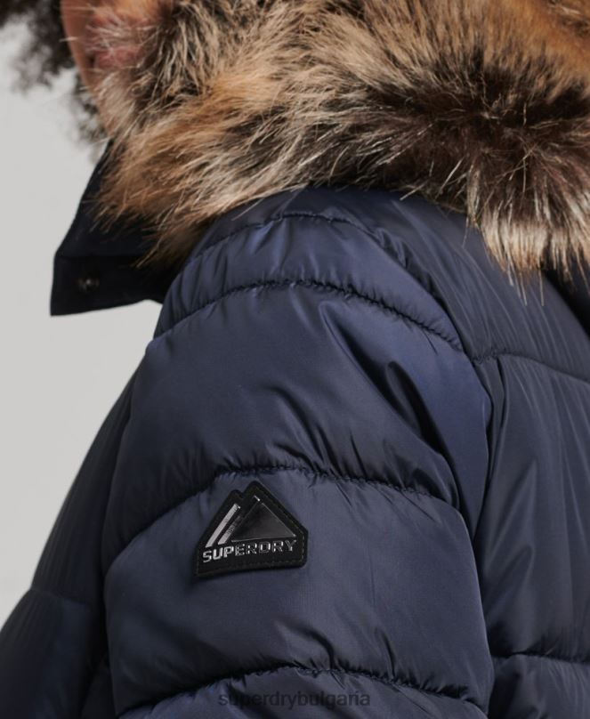 Superdry облекло N00H5651 военноморски флот Жени планинско палто fuji с качулка