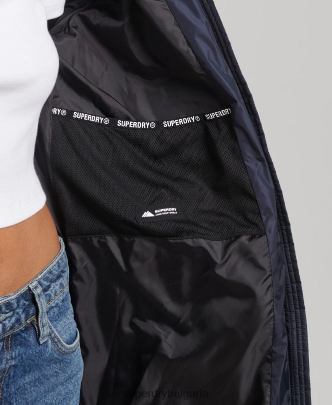 Superdry облекло N00H5651 военноморски флот Жени планинско палто fuji с качулка