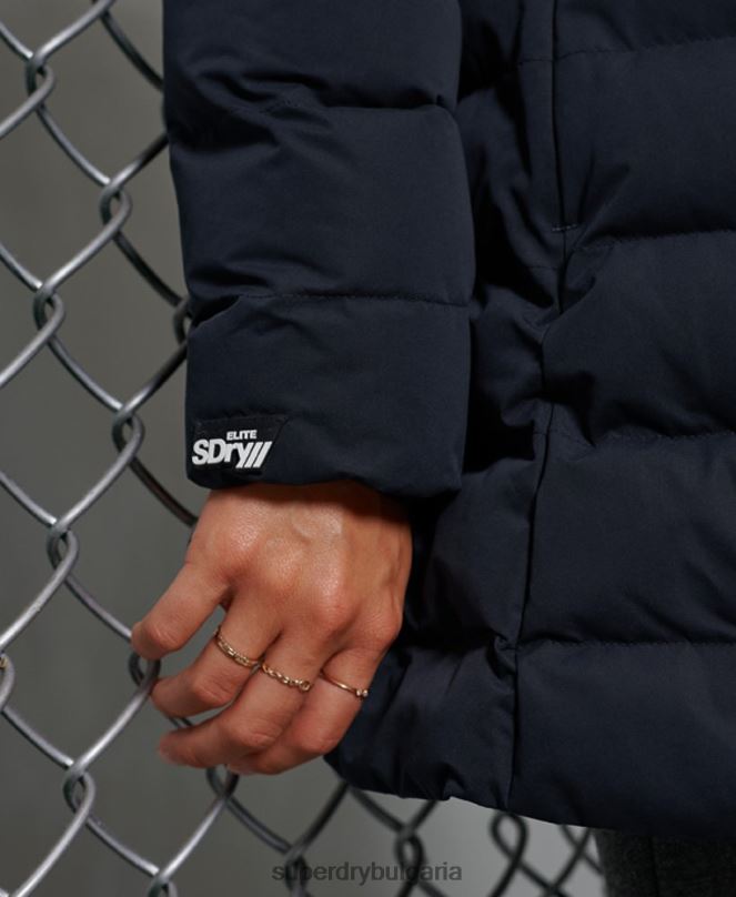 Superdry облекло N00H5655 военноморски флот Жени арктично високо пухено палто