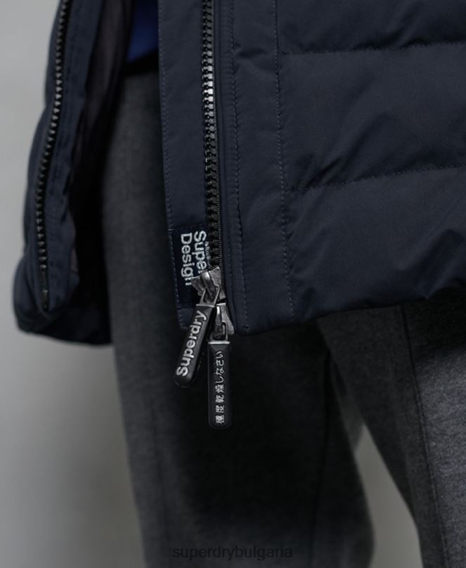 Superdry облекло N00H5655 военноморски флот Жени арктично високо пухено палто