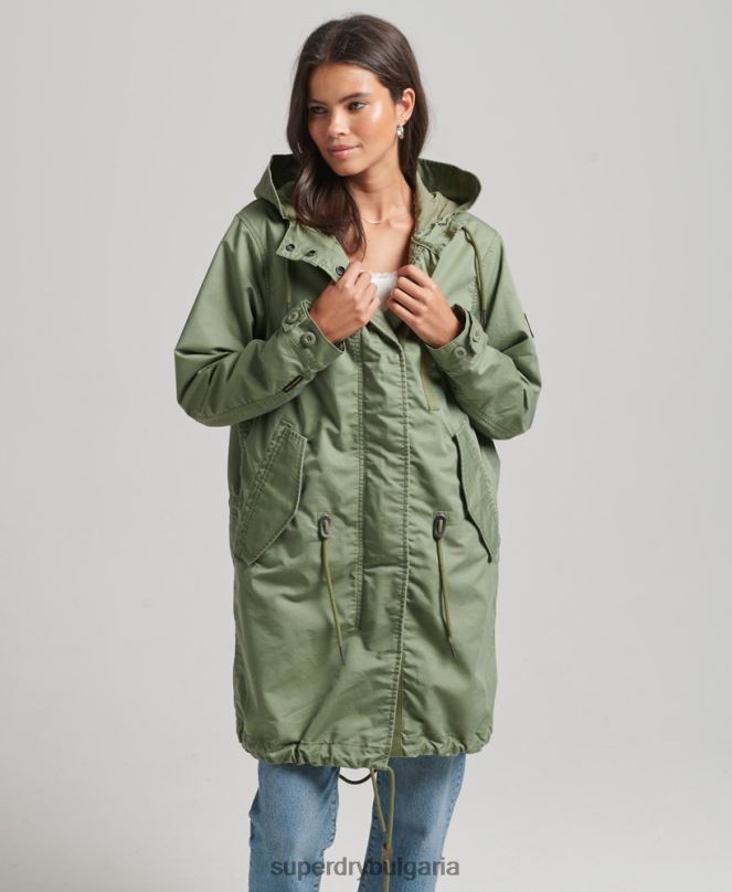 Superdry облекло N00H5663 каки Жени поле палто парка