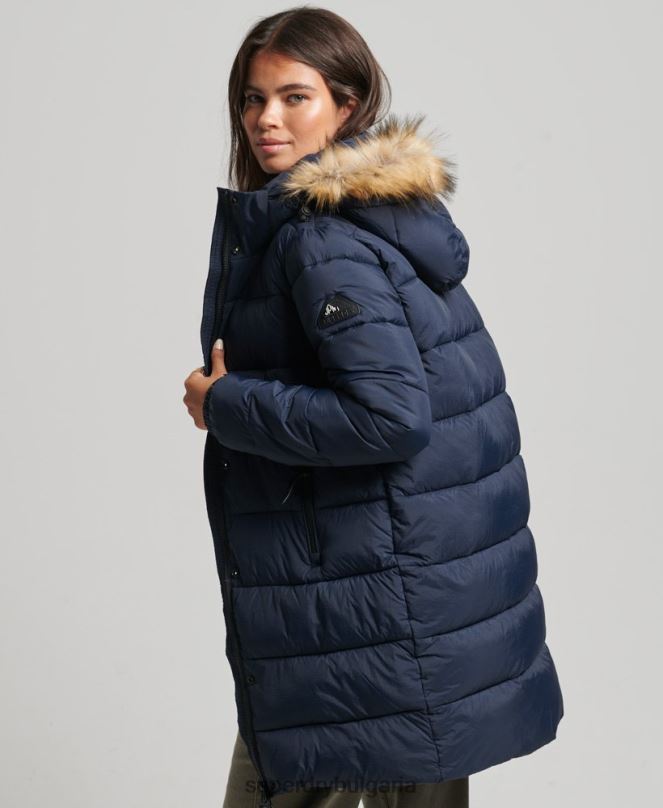 Superdry облекло N00H5669 военноморски флот Жени междинно палто с качулка