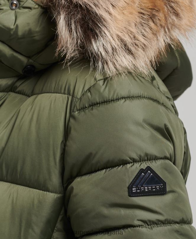 Superdry облекло N00H5671 каки Жени планинско палто fuji с качулка