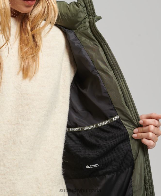 Superdry облекло N00H5671 каки Жени планинско палто fuji с качулка