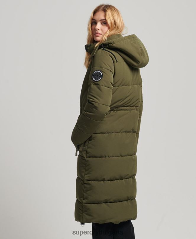 Superdry облекло N00H5688 зелено Жени палто everest с парагади