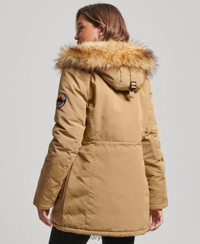 Superdry облекло N00H5700 тен Жени палто парка everest