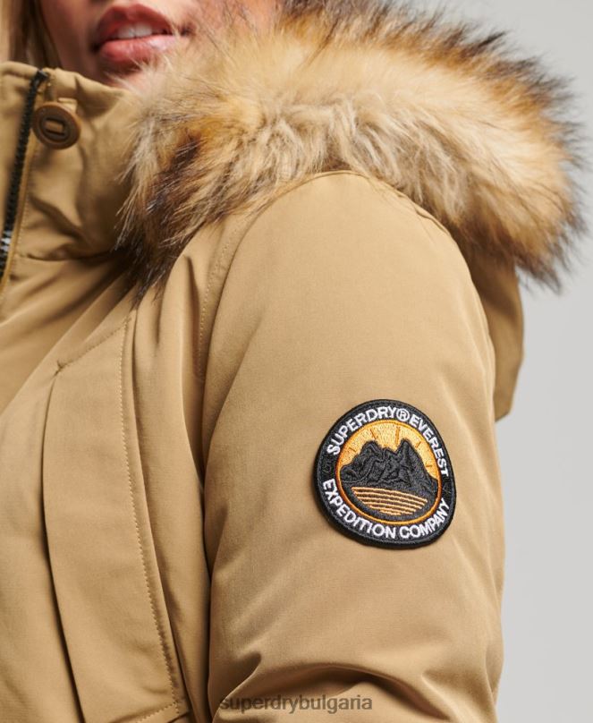 Superdry облекло N00H5700 тен Жени палто парка everest