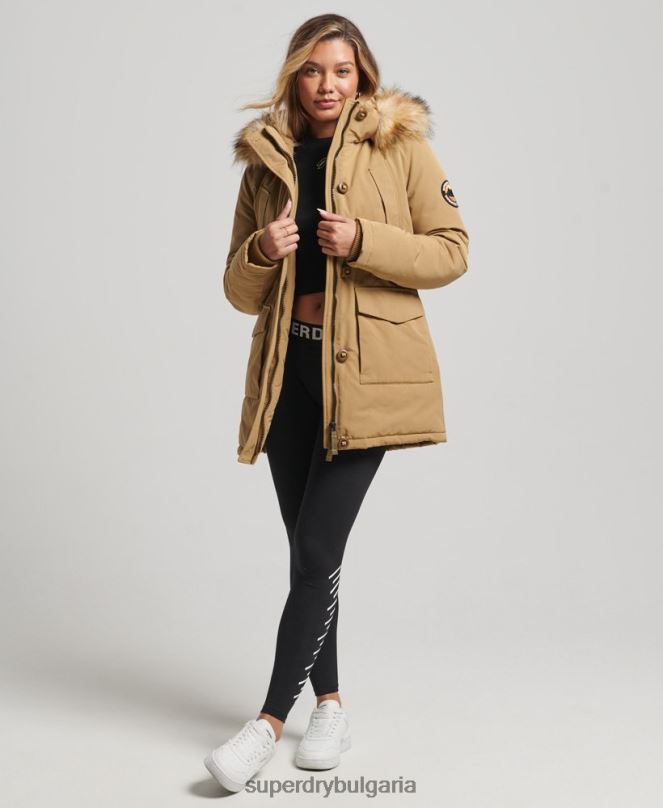 Superdry облекло N00H5700 тен Жени палто парка everest