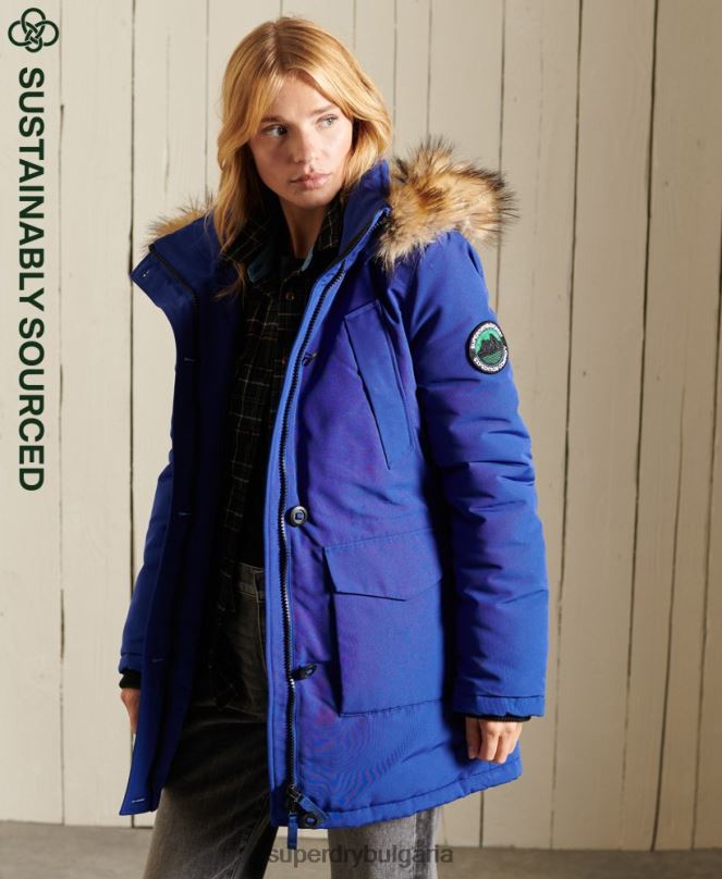 Superdry облекло N00H5701 син Жени палто парка everest