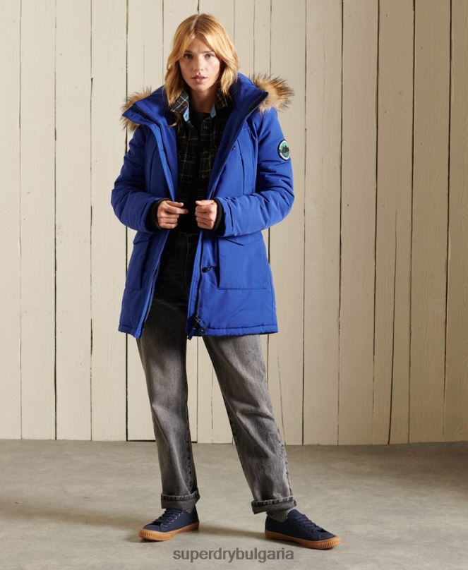Superdry облекло N00H5701 син Жени палто парка everest