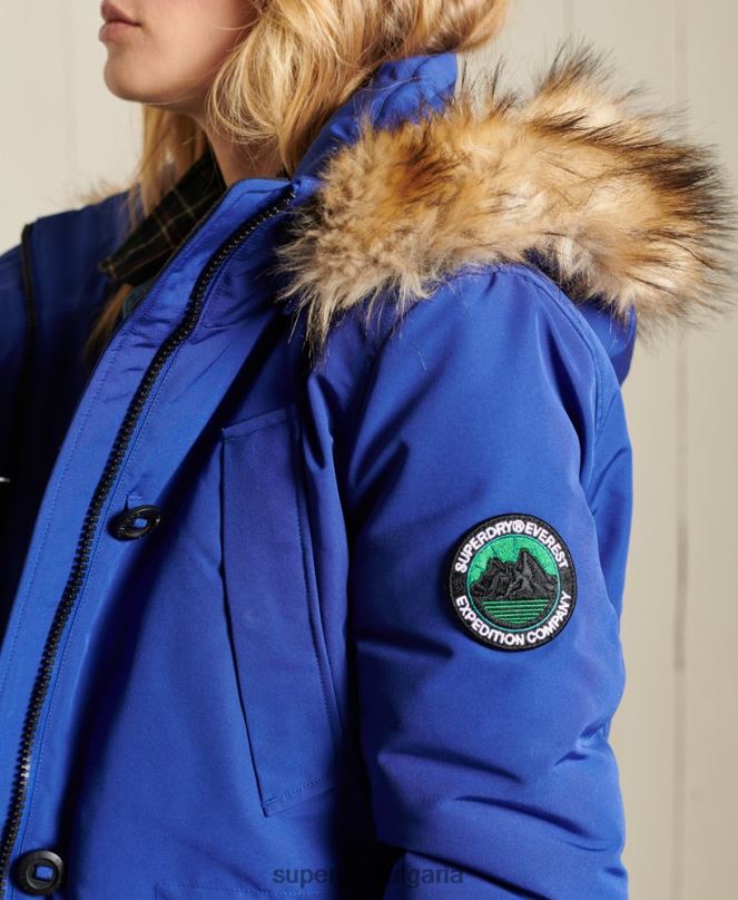 Superdry облекло N00H5701 син Жени палто парка everest