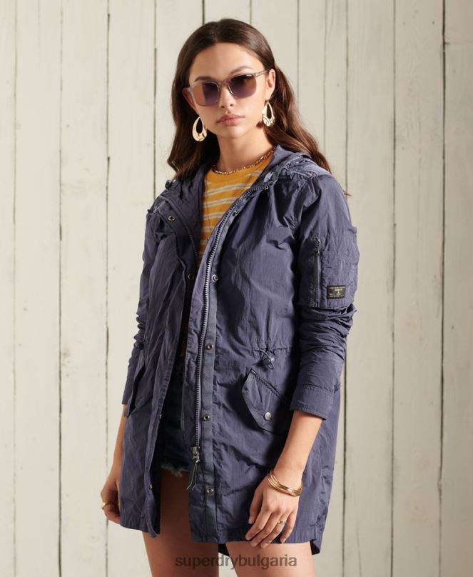 Superdry облекло N00H5707 тъмно синьо Жени военно палто парка