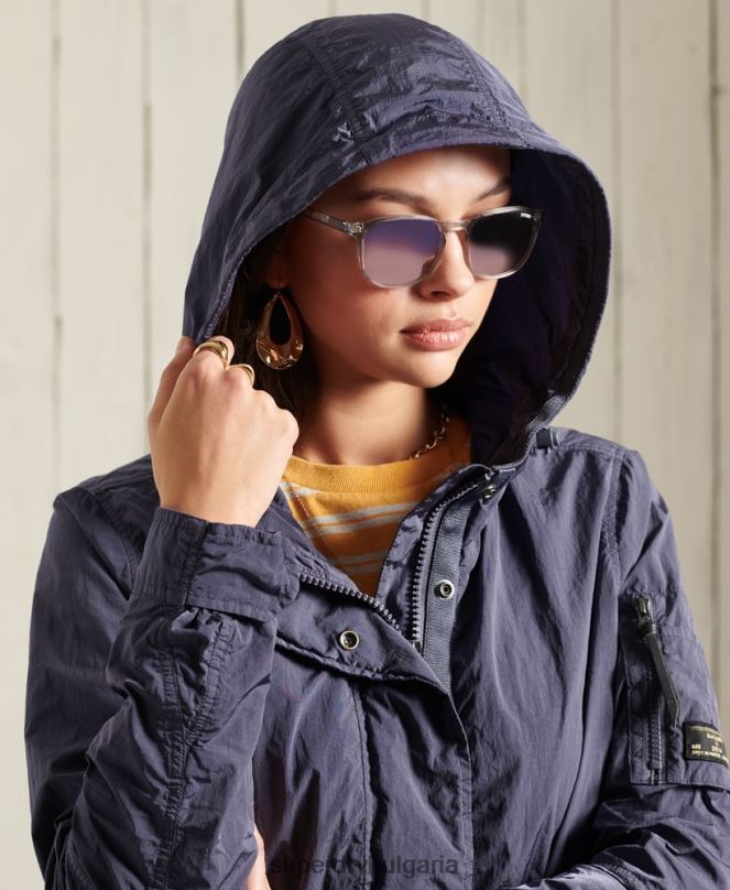 Superdry облекло N00H5707 тъмно синьо Жени военно палто парка