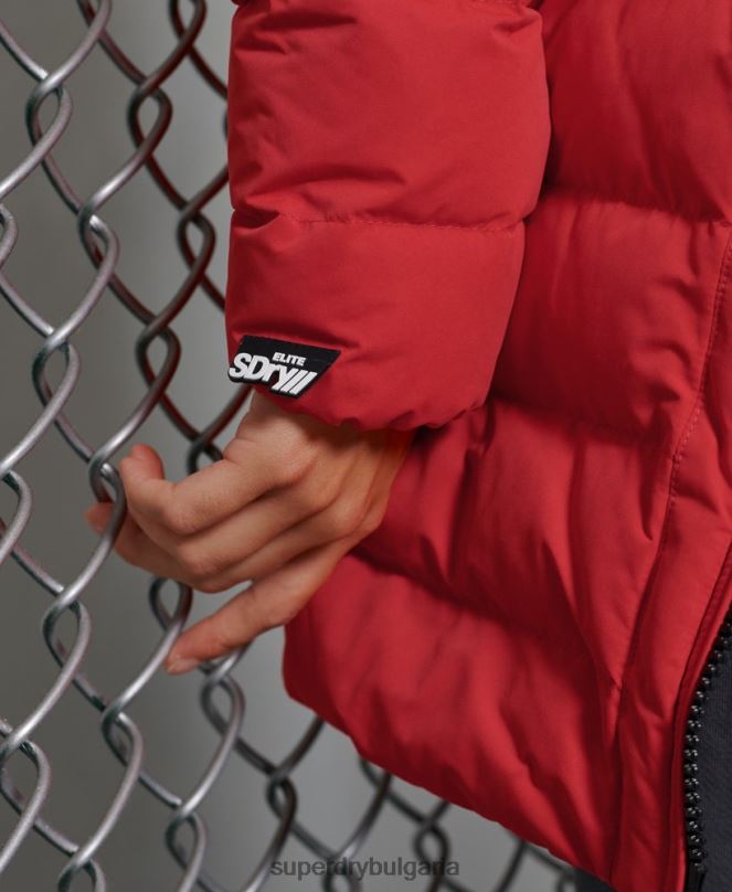 Superdry облекло N00H5714 червен Жени арктично високо пухено палто