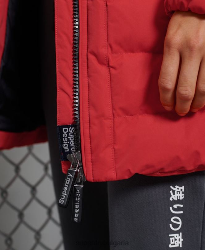 Superdry облекло N00H5714 червен Жени арктично високо пухено палто