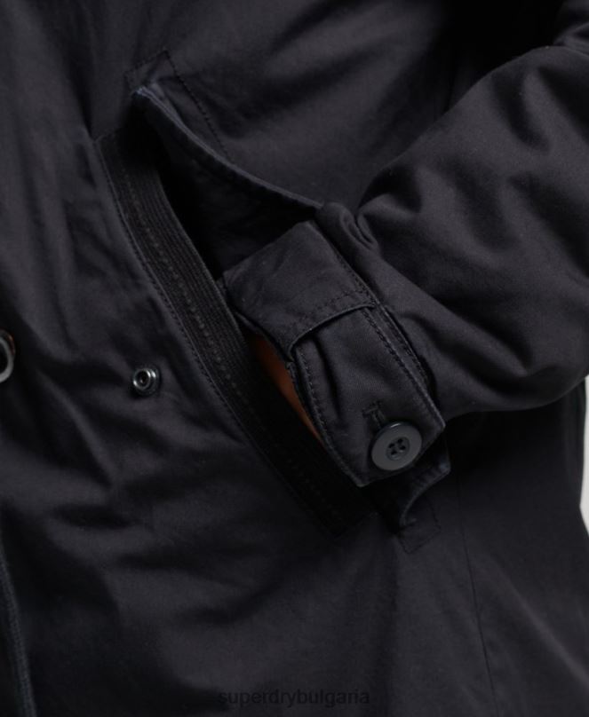 Superdry облекло N00H5731 тъмно сив Жени автентична военна парка от изкуствена кожа