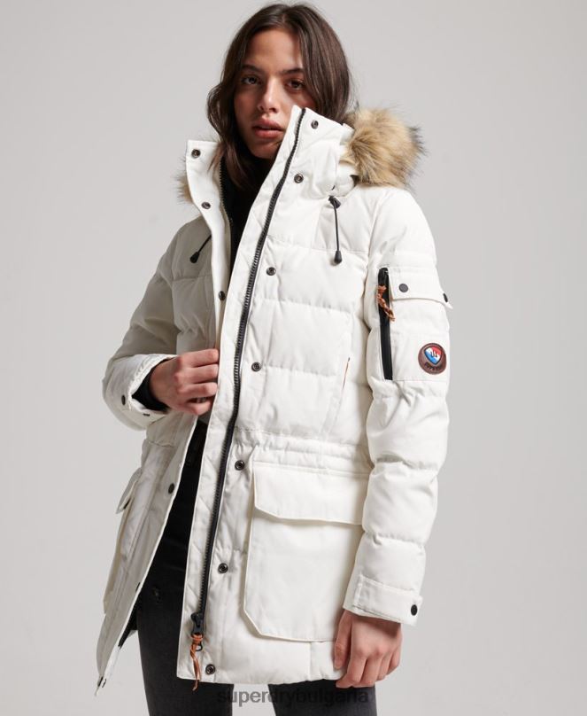 Superdry облекло N00H5737 сметана Жени първокласно пухено гадже палто