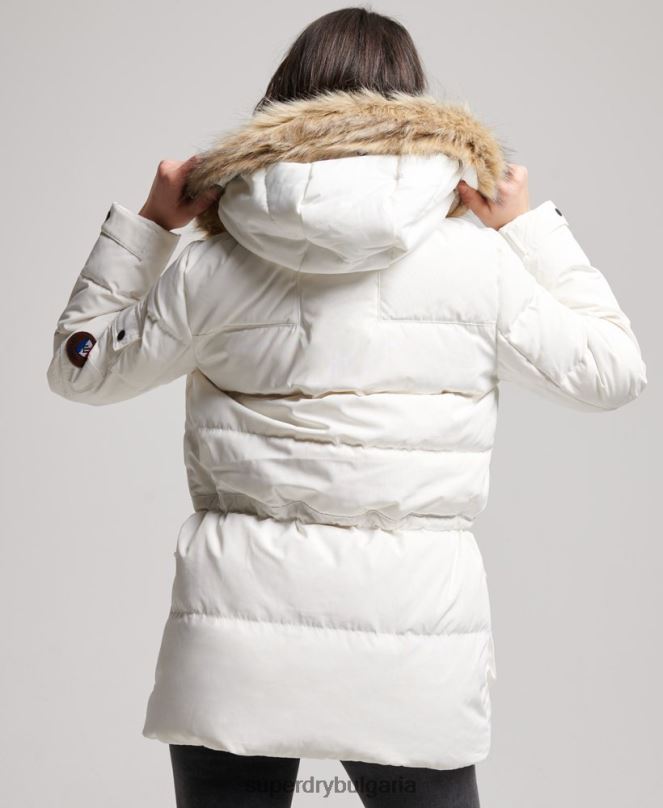 Superdry облекло N00H5737 сметана Жени първокласно пухено гадже палто