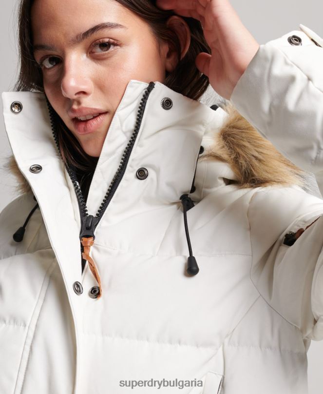 Superdry облекло N00H5737 сметана Жени първокласно пухено гадже палто