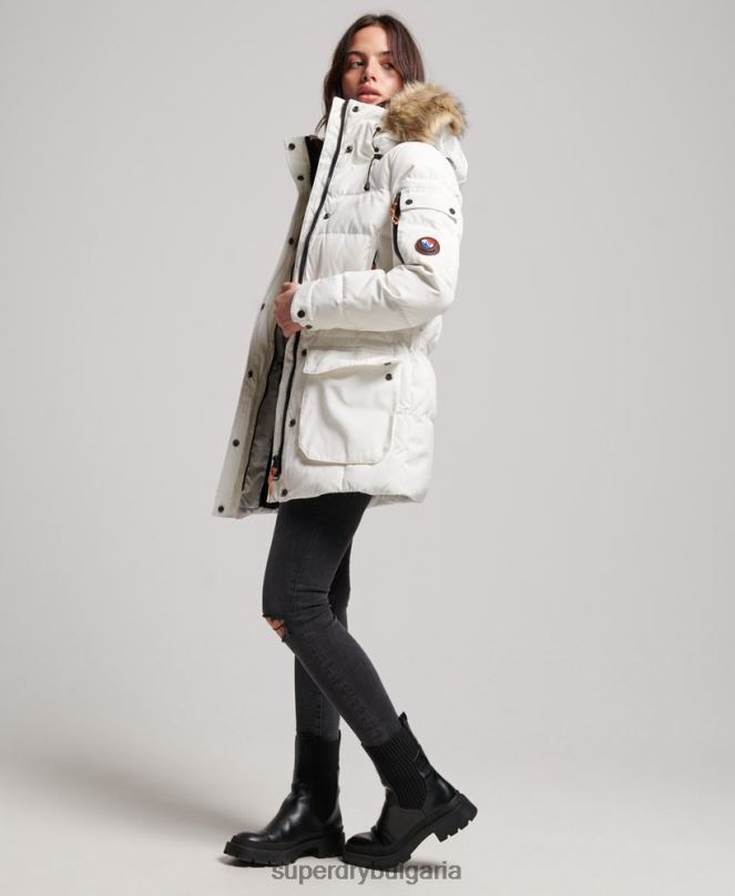 Superdry облекло N00H5737 сметана Жени първокласно пухено гадже палто