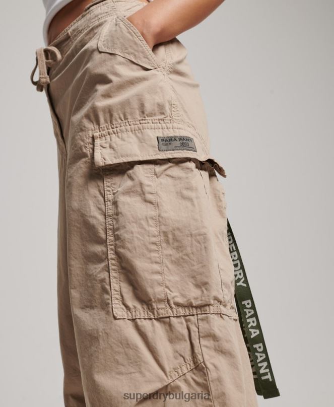 Superdry облекло N00H1961 кафяво Жени широки парашутни панталони